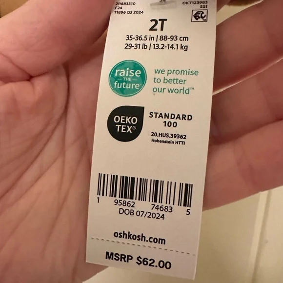 OshKosh B'gosh Toddler Girl Brown Pea Coat 🧥 | 2T - Picture 5 of 6